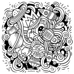 Space cartoon vector illustration