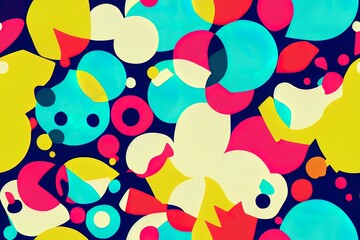 Fototapeta premium Abstract colorful neon print seamless pattern illustration in retro 80s style. Trendy background with creative line drawing.
