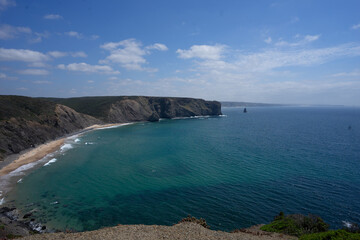 Obraz premium Coastal landscape with sea, rocks, beaches and horizon 