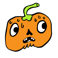 cartoon style vector illustration halloween pumpkins