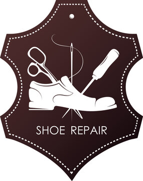 shoe repair logo with tools clip art preview