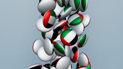 3D rendering of actual colored candy with a flag of United Arab Emirates , isolated 