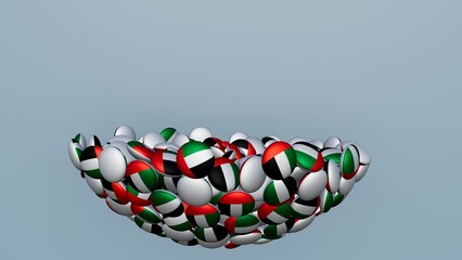 3D rendering of actual colored candy with a flag of United Arab Emirates , isolated 