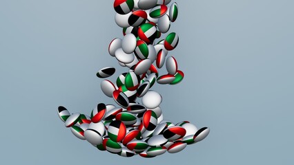 3D rendering of actual colored candy with a flag of United Arab Emirates , isolated 