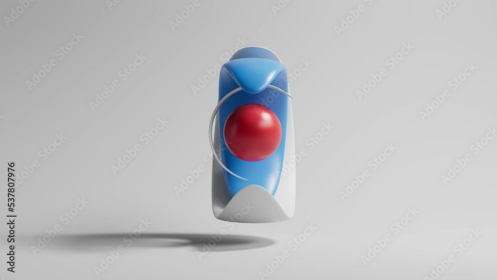 Poster 3d render of abstract figures with loop rotation at the center of screen. clean and bright light.