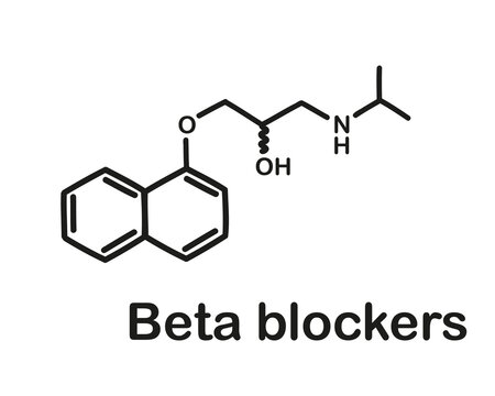 Chemical formula beta blockers. Vector illustration