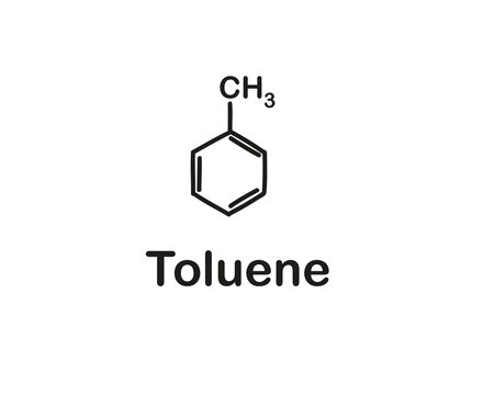 Chemical formula toluene. Vector illustration