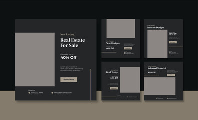Real estate for sale social media post template