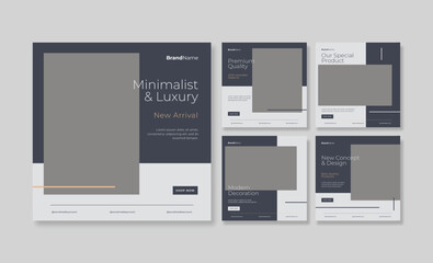 Luxury apartment real estate social media post template