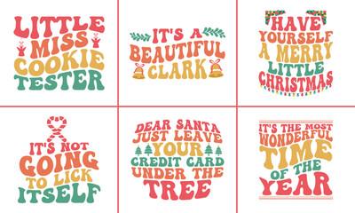 Christmas Wavy  T-shirt Design Bundle