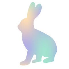 rabbits, hares silhouette gradient isolated