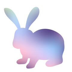 rabbits, hares silhouette gradient isolated vector