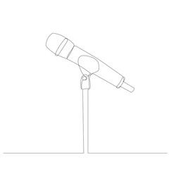 microphone one continuous line drawing, vector
