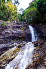 Fototapeta na wymiar Namtok Lampee waterfall in Phang nga, Thailand