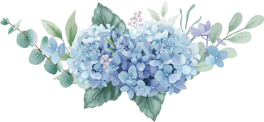 Fototapeta Blue hydrangea flowers bouquet obraz