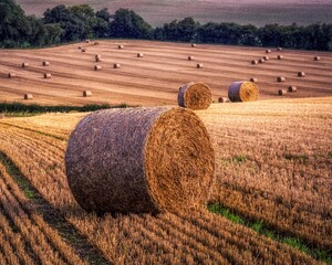 Hay bales in the Chiltern Hills Area of outstanding natural beauty, United Kingdom