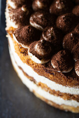 chocolate cake with coffee