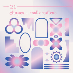 set of basic shapes gradient