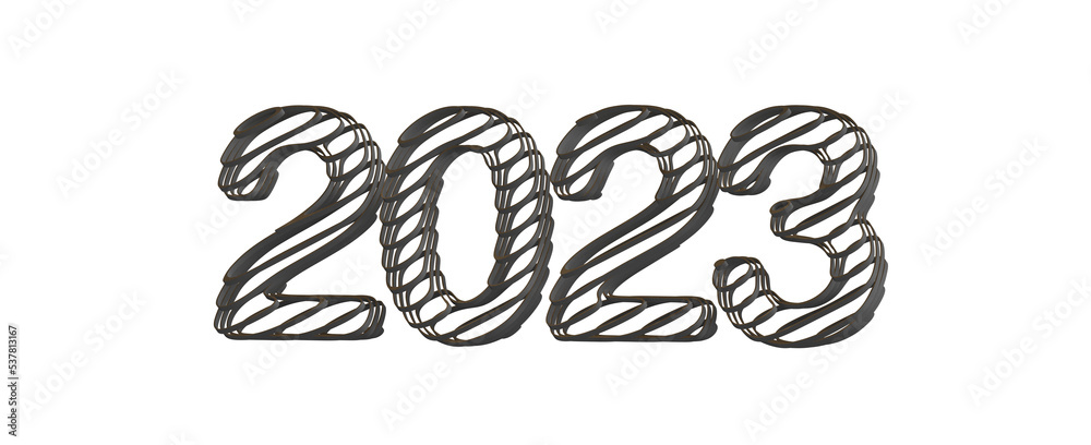 Poster Typography design of 2023 with 3d style design