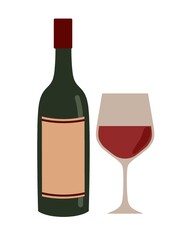 bottle and glass of wine