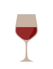 A glass of red wine isolated