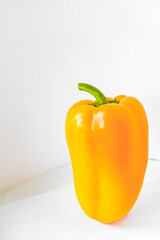 yellow bell sweet pepper isolated on white background.