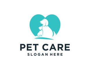 Logo about pet care on a white background. created using the CorelDraw application.