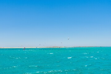 Windsurfers on the Red sea in Hurghada, Egypt