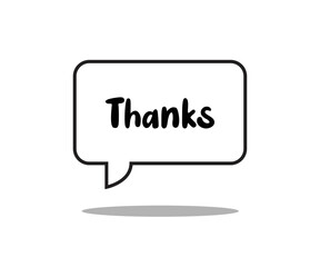 Thank you speech sign icon, thank you card