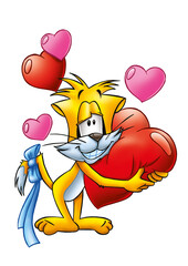 Chat cartoon amour