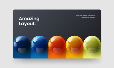 Creative company cover vector design illustration. Colorful 3D spheres presentation concept.