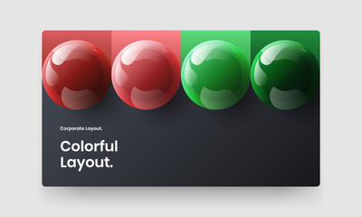 Modern presentation vector design layout. Trendy 3D spheres booklet concept.