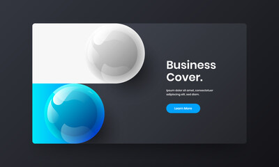 Unique web banner design vector concept. Fresh realistic spheres presentation illustration.