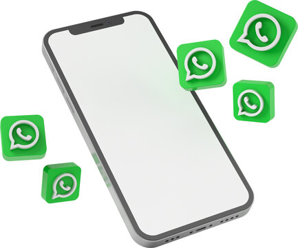 Smartphone with whatsapp icons