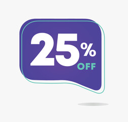 25% off. Design template for sales, offers, discount. Vector illustration