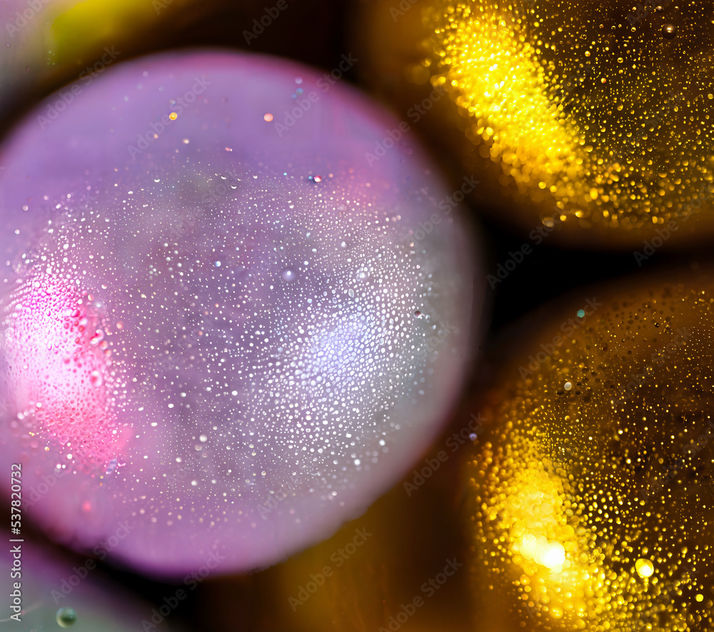 Poster abstract glitter and orb background for copy space. shallow depth of field, bokeh. render