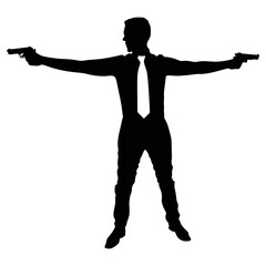 Young businessman, with gun