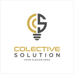 CS Letter With Lamp Logo Design Template