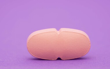 medical pill isolated on color background