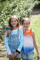 Fototapeta premium Two girls smiling