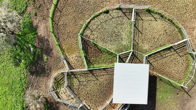 aerial footage over a farm and ranch in australia