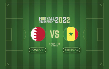 Fifa world cup 2022 Qatar vs Senegal football match template