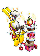 Lapin cartoon gateau