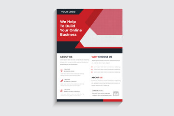 Business flyer Template vector design for Brochure ,Poster, Corporate Presentation, Portfolio, Flyer, layout modern with color size A4, Front and back, Easy to use and edit