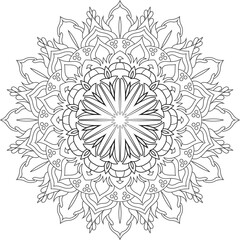 Mandala isolated on the white background.Decorative monochrome ethnic mandala pattern.