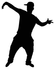 Obraz na płótnie Canvas Silhouette of hip hop dancer