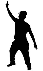 Silhouette of hip hop dancer