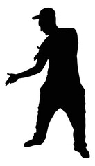 Silhouette of hip hop dancer