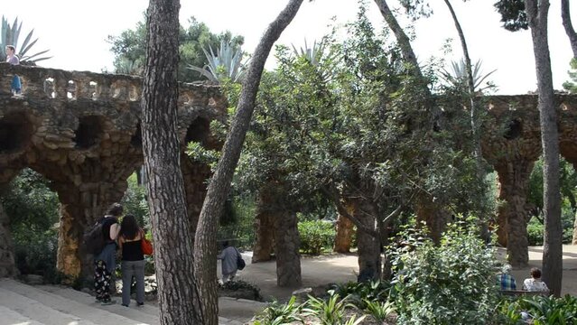 Park Guell, a municipal garden designed by Antoni Gaudi.