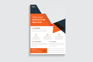 Business flyer Template vector design for Brochure ,Poster, Corporate Presentation, Portfolio, Flyer, layout modern with color size A4, Front and back, Easy to use and edit